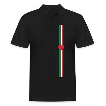 Italie drapeau ligne verticale - Polo Homme - noir - Devant - Kai (181cm)