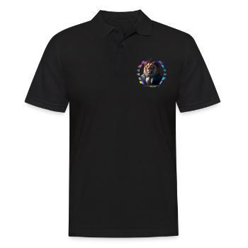 Löwe im Anzug - Männer Poloshirt - Schwarz - Vorne - Kai (181cm)