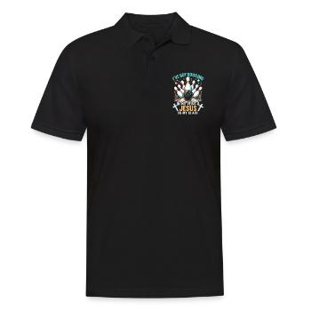 Drôle boule de bowling Bowling piste Pins Sports - Polo Homme - noir - Devant - Kai (181cm)