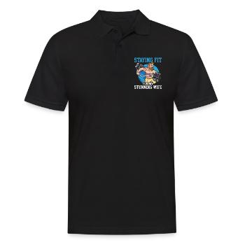 Lustiger Ehemann, Motivation, Bodybuilder, Lachen, - Männer Poloshirt - Schwarz - Vorne - Kai (181cm)