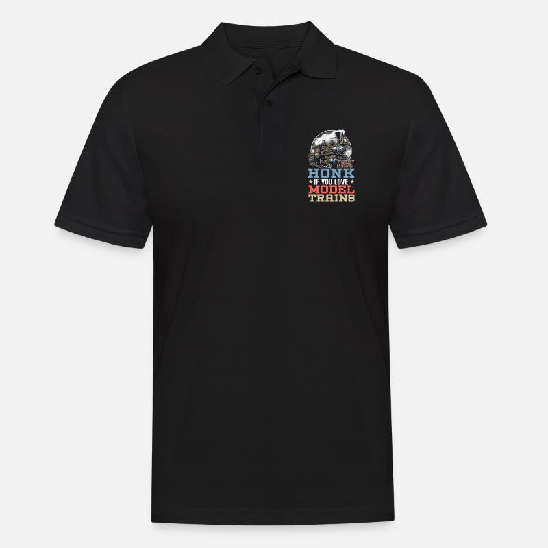 Modelleisenbahn Eisenbahn - Männer Poloshirt - Schwarz
