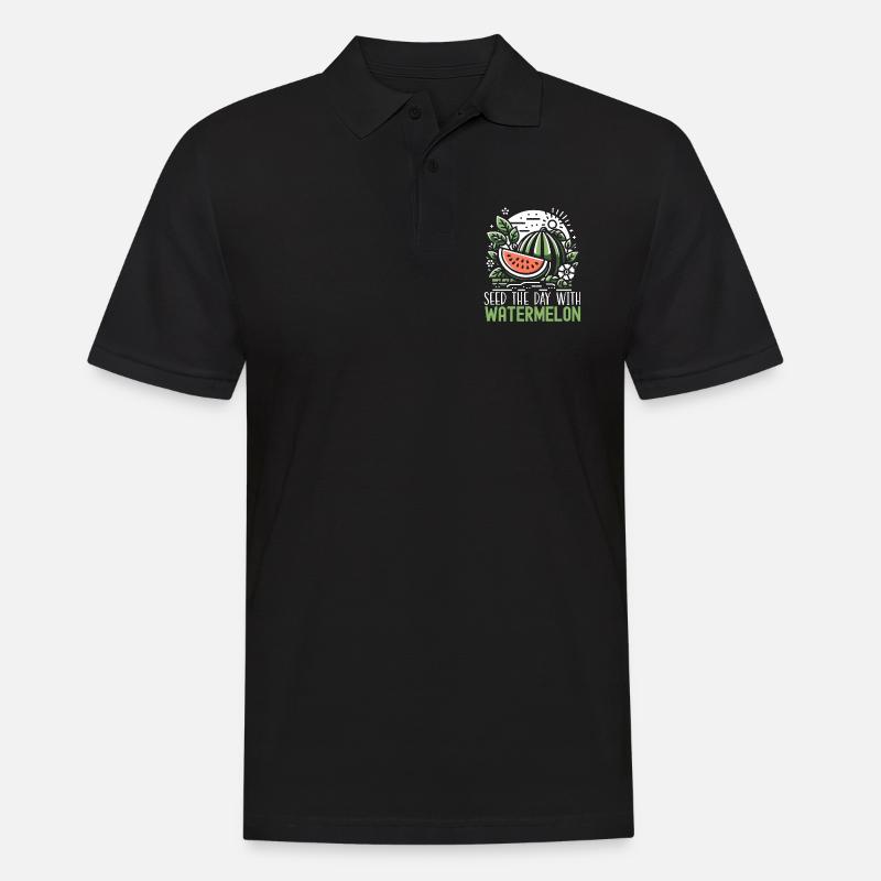 Été drôle de pastèque - Polo Homme - noir