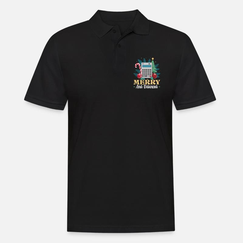 Lustiger Buchhalter Weihnachtsmann Controller - Männer Poloshirt - Schwarz