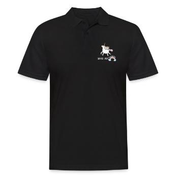 Sprich Regenbogen Einhorn Comic Unicorn Cool Shirt - Männer Poloshirt - Schwarz - Vorne - Kai (181cm)
