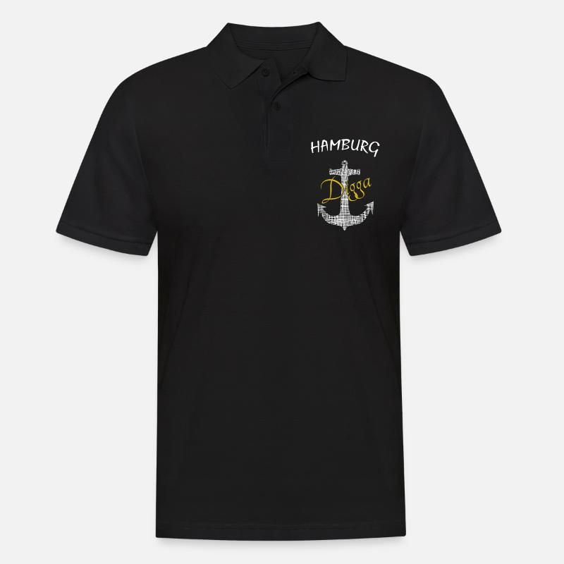 Anker Hamburg Digga - Männer Poloshirt - Schwarz