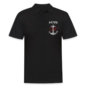 Moin Digga - Männer Poloshirt - Schwarz - Vorne - Kai (181cm)