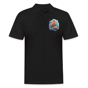 Poisson clown dans un récif corallien - Polo Homme - noir - Devant - Kai (181cm)
