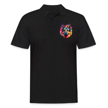 German Shepherd breed dog pop art style - Men's Polo Shirt - black - Front - Kai (181cm)