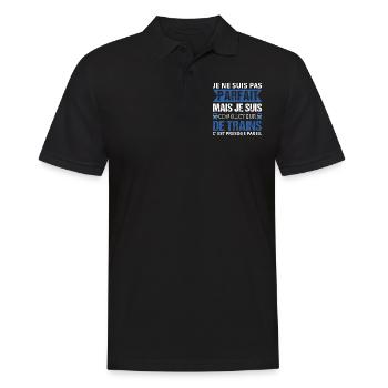 Je suis conducteur de train humour cheminot cadeau - Polo Homme - noir - Devant - Kai (181cm)