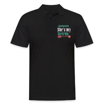 sie ist meine verrückte paare - Männer Poloshirt - Schwarz - Vorne - Kai (181cm)