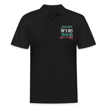 er ist mein verrückter paare - Männer Poloshirt - Schwarz - Vorne - Kai (181cm)