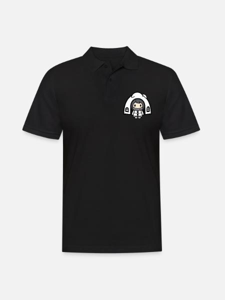 Winter Eskimo Igloo Comic - Men's Polo Shirt - black