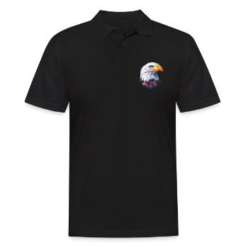 Adler Kopf Low Poly Logo Design - Männer Poloshirt - Schwarz - Vorne - Kai (181cm)