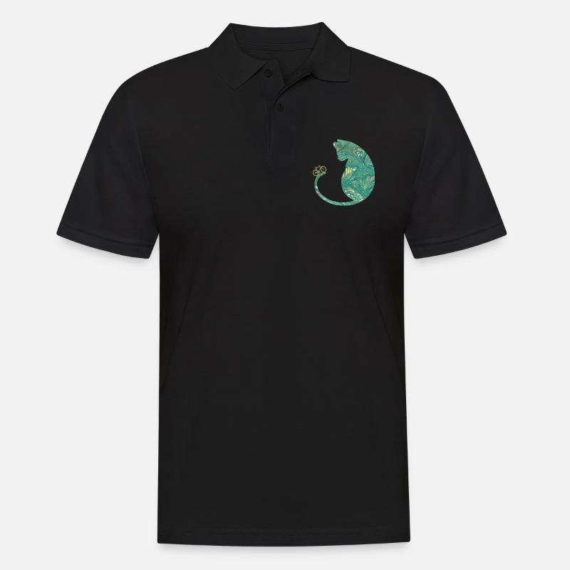 chat et vélo e 71 - Polo Homme - noir