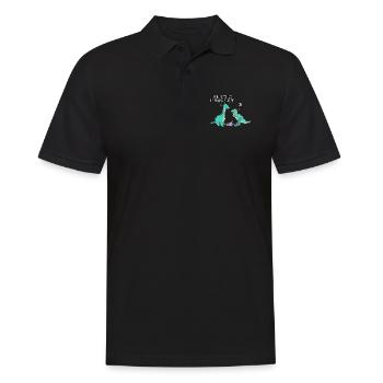 Funny Dino Unicorn Comic Dinosaur T-Rex - Men's Polo Shirt - black - Front - Kai (181cm)