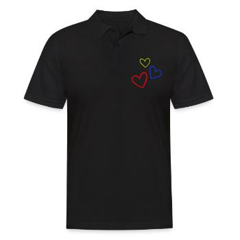 Herzen Bunt - Männer Poloshirt - Schwarz - Vorne - Kai (181cm)