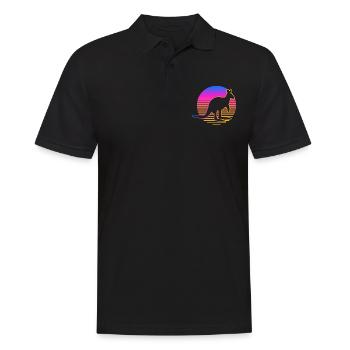 Känguru Retro Känguru Australien Beuteltier - Männer Poloshirt - Schwarz - Vorne - Kai (181cm)