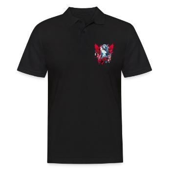 Frau mit Engelsflügel Engel Esoterik Flügel - Männer Poloshirt - Schwarz - Vorne - Kai (181cm)