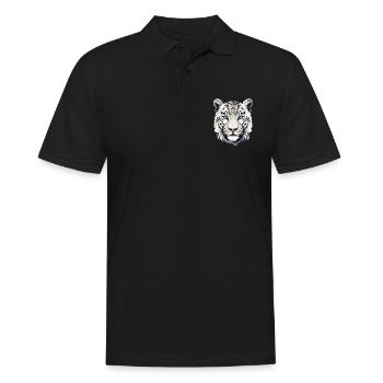 Schneeleopard Leopard Raubkatze - Männer Poloshirt - Schwarz - Vorne - Kai (181cm)