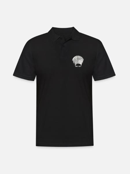 Hunter wild boar tusks moon - Men's Polo Shirt - black