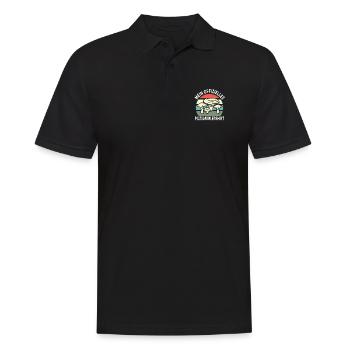 Retro Pilzsammler Pilze Outfit - Männer Poloshirt - Schwarz - Vorne - Kai (181cm)