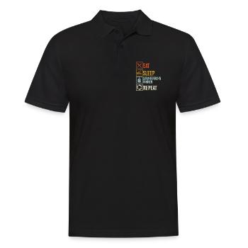 Straßenbahnfahrer Spruch Straßenbahn - Männer Poloshirt - Schwarz - Vorne - Kai (181cm)