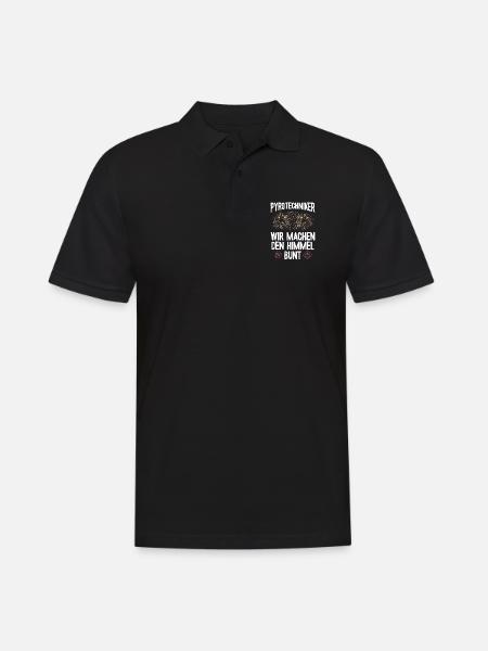 Pyrotechniker Himmel bunt Böller Pyrotechnik - Männer Poloshirt - Schwarz