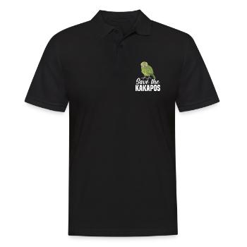Rettet die Kakapos Papagei Tierschutz - Männer Poloshirt - Schwarz - Vorne - Kai (181cm)