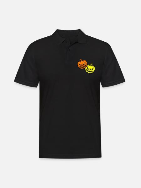 Halloween Creepy Pumpkin Face - Men's Polo Shirt - black