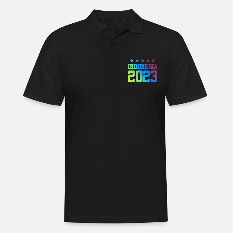 Indonesia 2023 - Männer Poloshirt - Schwarz