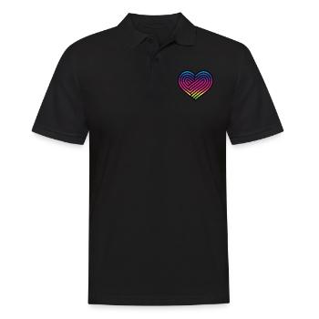 Cœur arc-en-ciel Homosexualité Amour LGBT - Polo Homme - noir - Devant - Kai (181cm)
