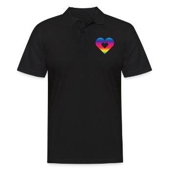 Cœur arc-en-ciel Homosexualité Amour LGBT - Polo Homme - noir - Devant - Kai (181cm)