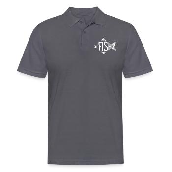 Os de poisson, squelette, pêche à chevrons - Polo Homme - charbon - Devant - Nico (186cm)
