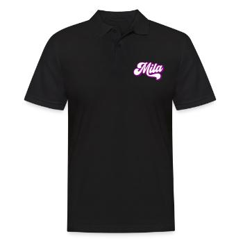 Mila | Farben änderbar - Männer Poloshirt - Schwarz - Vorne - Kai (181cm)