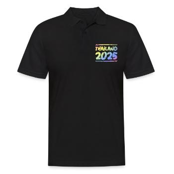 Thailand 2025 Bunt - Männer Poloshirt - Schwarz - Vorne - Kai (181cm)