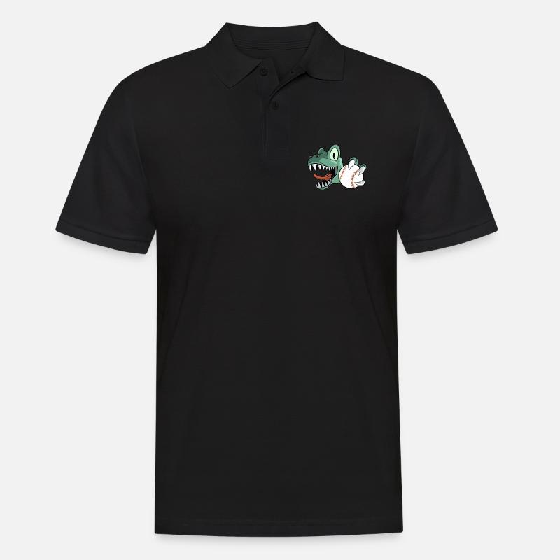 T-Rex Dinosaurier Baseball - Männer Poloshirt - Schwarz