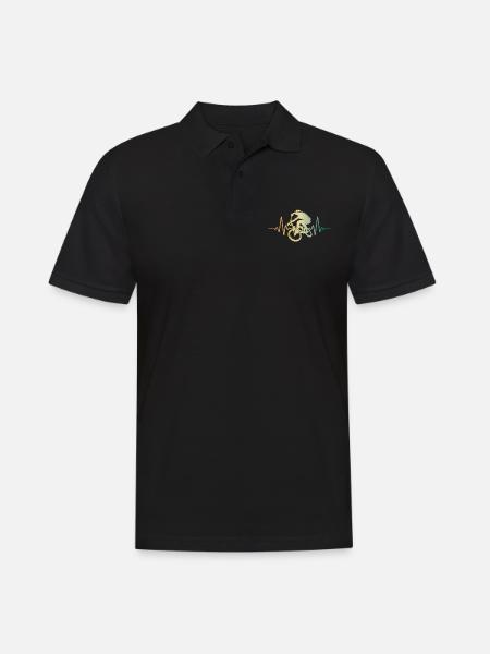 Heartbeat BMX Pulse ECG - Men's Polo Shirt - black