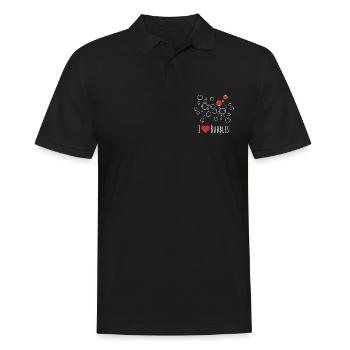 Heart, I love bubbles and red bubbles love me - Männer Poloshirt - Schwarz - Vorne - Kai (181cm)