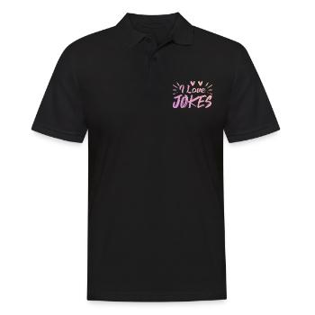 Ich liebe Witze - Männer Poloshirt - Schwarz - Vorne - Kai (181cm)