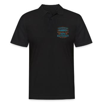 Großartige Männer Werden Zum Papa Befördert Vater - Männer Poloshirt - Schwarz - Vorne - Kai (181cm)
