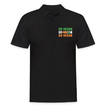 go vegan - Männer Poloshirt - Schwarz - Vorne - Kai (181cm)