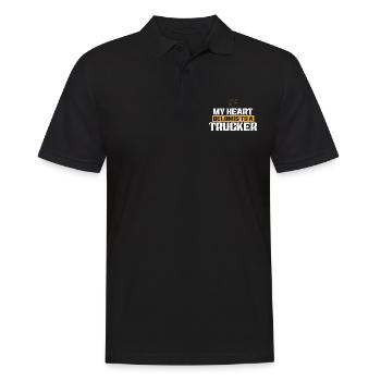Cœur Trucker Love - Polo Homme - noir - Devant - Kai (181cm)