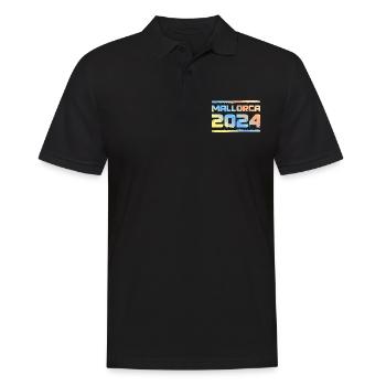 Mallorca 2024 Bunt - Männer Poloshirt - Schwarz - Vorne - Kai (181cm)