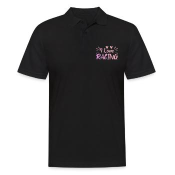 Ich liebe Rennen - Männer Poloshirt - Schwarz - Vorne - Kai (181cm)