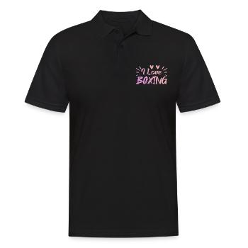 Ich liebe Boxen - Männer Poloshirt - Schwarz - Vorne - Kai (181cm)