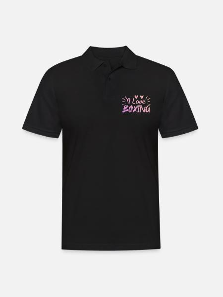 I love boxing - Men's Polo Shirt - black