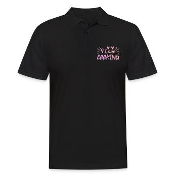 Ich liebe Kochen - Männer Poloshirt - Schwarz - Vorne - Kai (181cm)