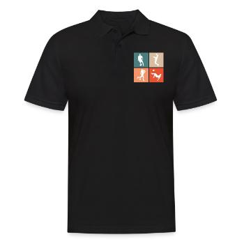 Fußball Fußballer - Männer Poloshirt - Schwarz - Vorne - Kai (181cm)