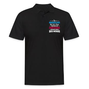 Marseillais Vs Parisiens Humour et drôles - Polo Homme - noir - Devant - Kai (181cm)