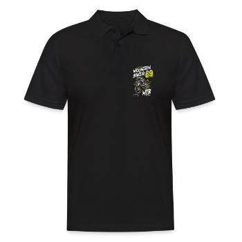 Mountainbike - Mountainbiker - Mountainbiken - MTB - Männer Poloshirt - Schwarz - Vorne - Kai (181cm)
